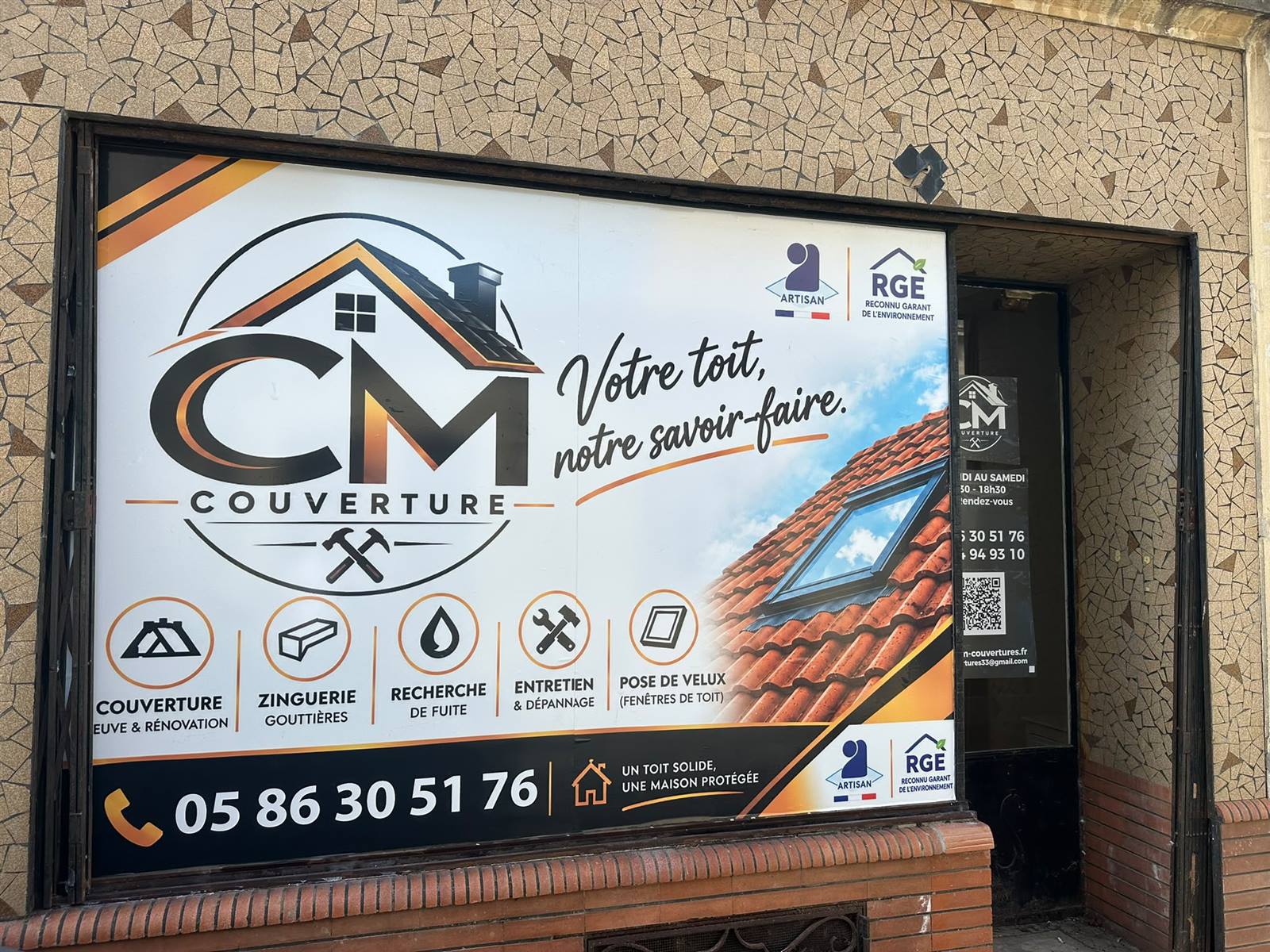 Magasin CM Couvertures à Langon, couvreur zingueur en Sud Gironde
